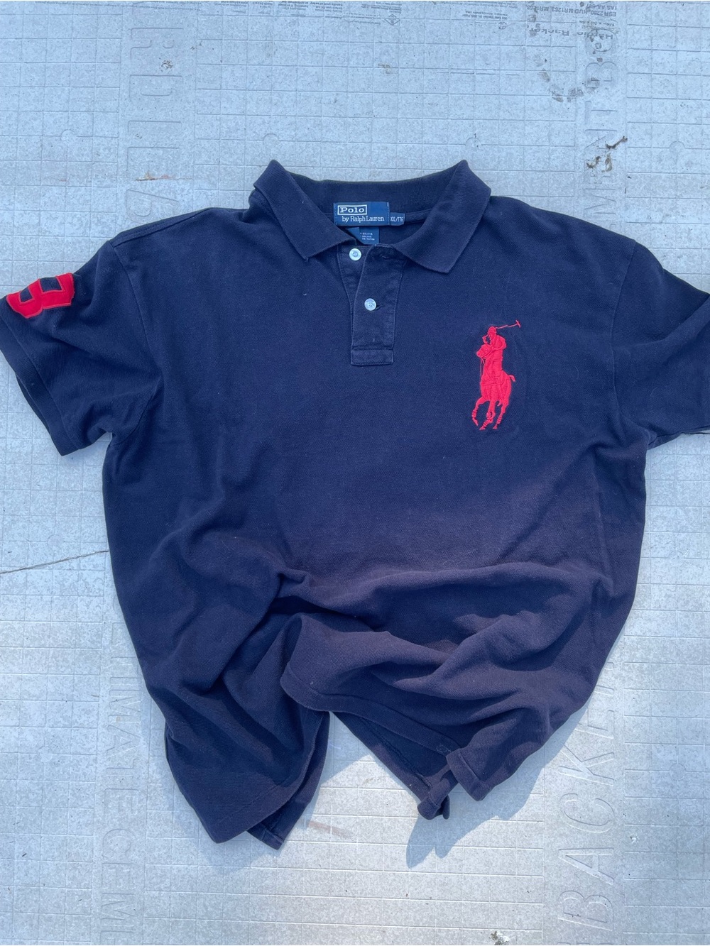 Polo by Ralph Lauren Navy Polo with Red Pony & Sleeve Number